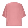 thumbnail image 4 of Womens Summer Tops Casual Crewneck Short Sleeve T Shirts for Women Solid Oversized Blouses Tops,T Shirts Crewneck Rolled Short Sleeve Tops Casual Blouse Basic Tee Fashion Trendy Outfits, 4 of 6