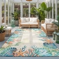 thumbnail image 2 of Area Rugs 2.7'x5', Beige Coastal Carpet Runner Indoor Outdoor Rugs Home Decor Aesthetic, Summer Nautical Beach Coral Starfish Non Slip Mats Washable Accent Rug for Living Room Bedroom, 2 of 8