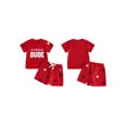 thumbnail image 2 of BemeyourBBs Toddler Baby Boys 4th of July Outfit Patriot Independent Day Summer Clothes All American Dude Letter Embroidery Short Sleeve T Shirt and Star Shorts Set Toddler Baby Boy Summer Outfit, 2 of 9