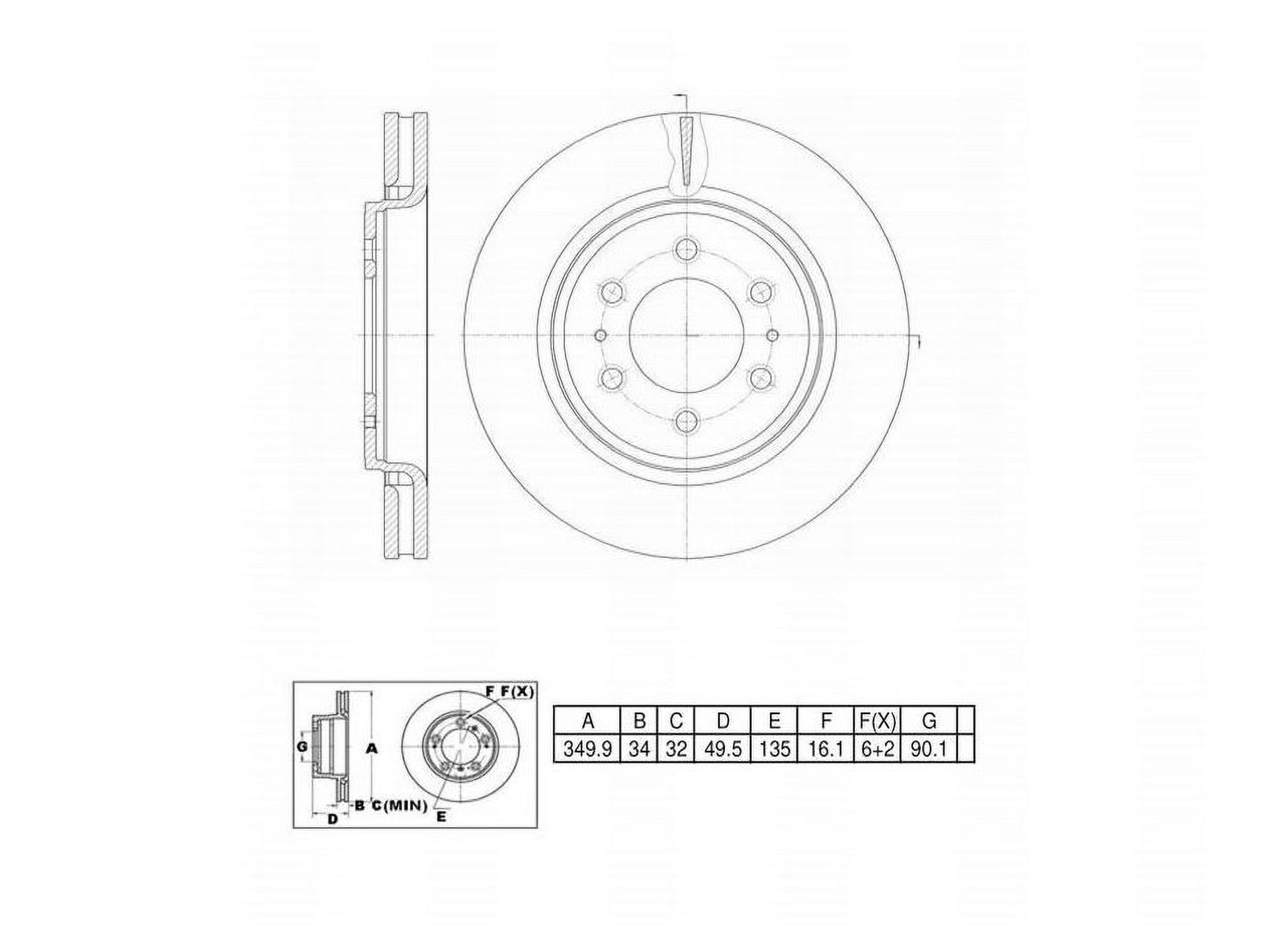 UltraHC Coated High Carbon Brake Rotor, Front UR002306, Ford F-150 2020-2010