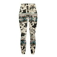 thumbnail image 5 of Renewold American Tribal Cow Print Retro Pocket Yoga Pants for Women Active Yoga Pants Butt Lifting Elastic Essential Leggings Comfy Sportswear Running Tights Ankle Leggings, 3XL, 5 of 8