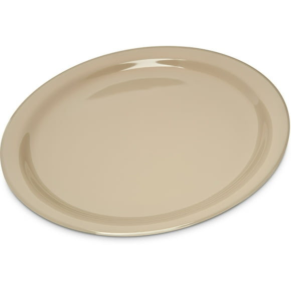 Carlisle FoodService Products Kingline Plastic Dinner Plate, Melamine Plate for Catering, Restaurants, 9 Inches, Tan, (Pack of 48)