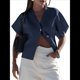 thumbnail image 1 of Cárdigan Holgado de Corta para Mujer, Ligero, con Botones y Cuello en V, Informal, de Punto, para Exteriores. Azul Marino M, 1 of 8