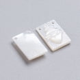 thumbnail image 3 of 5pcs Natural White Shell Mother of Pearl Shell Charms Rectangle 11x8x2mm Hole: 0.8mm, 3 of 3