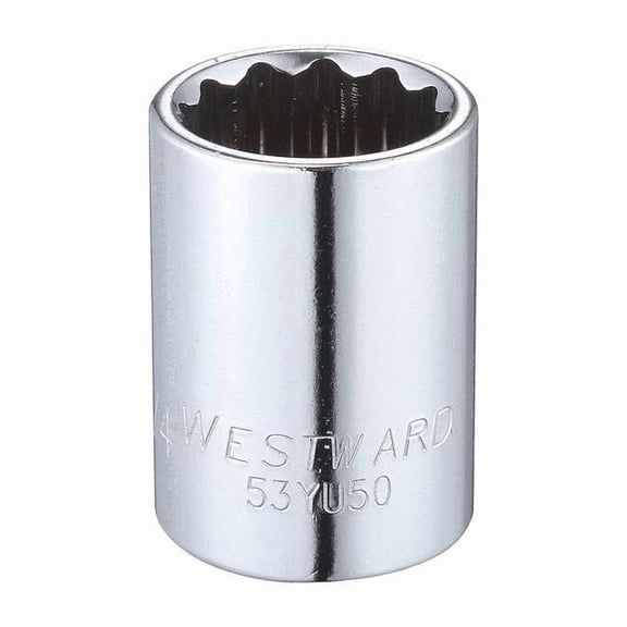 Westward Socket, Steel, Chrome, 3/4 in 53YU50