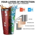 thumbnail image 3 of 16oz Tumblers Red Christmas Snowman Pattern Stainless Steel Vacuum Insulated Double Wall Travel Tumbler Cups Mug with Lid and Straw,Cleaning Brush for Coffee,Tea, 3 of 4