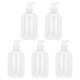thumbnail image 1 of 5pcs Botellas de jabón líquido Tipo de prensa Contenedores Limpieza Gel Botella Desinfectante Soporte de almacenamiento para el hogar al aire libre (Cabeza de bomba blanca), 1 of 5