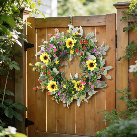 Easter Decoration for Outside Wreath Decor, Door Wreath for Spring Wreath Outdoor, Artificial Wreath Summer Cute Home Decor