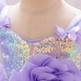 thumbnail image 6 of NAISIBABY Little Girls Princess Dress, Tutu Mesh Shinny Sequin Sleeveless Pageant Birthday Wedding Party Floral Dress Purple 2T, 6 of 9
