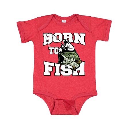 

Inktastic Born to Fish Gift Baby Boy or Baby Girl Bodysuit