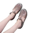 thumbnail image 3 of Women Jelly Mesh Ballet Sandals Low Heel On Comfortable Beach Shoes For Adult Summer Clear Hollow Ballerina, 3 of 9