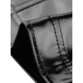 thumbnail image 5 of DARING DIVA Women's Metallic Faux Leather Lapel Collar Zip Cropped Vest M Black, 5 of 6