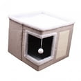 thumbnail image 1 of Casa para Gatos jinwen Rascador con Pelota Cama Cueva Plegable Caqui 41 x 41 x 35 cm, 1 of 8