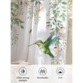 thumbnail image 6 of Sheer Curtains 63 Inch Length, Green Eucalyptus Leaves Semi Sheer Curtains Light Filtering Window Treatment, Birds Flowers Spring Watercolor Floral Privacy Voile Drapes for Living Room 52x63 Inch, 6 of 7