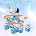 thumbnail image 3 of JieC Rainbow Unicorn 4 Size Adjustable Light up Roller Skates for Girls Boys for Kids,Blue, 3 of 8