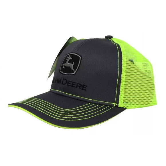 Gorra Original John Deere Verde Fosfo y Gris con Malla