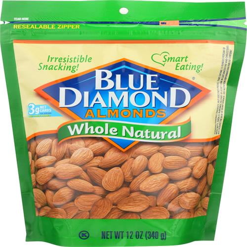 Blue Diamond Whole Almonds, 12 Oz - Pack of 2