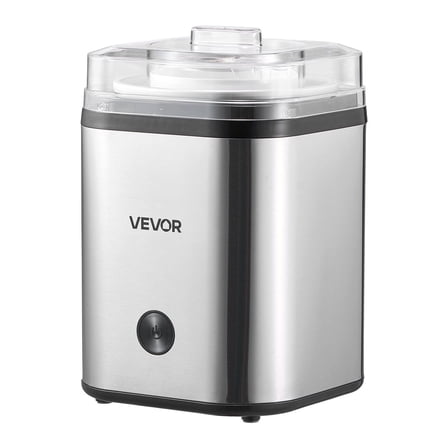 Electric Ice Cream Maker, 2.11 Qt Large Capacity, Automatic Frozen Yogurt & Sorbet Machine, Easy-Clean Stainless Steel - Silver