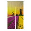 PKQWTM Dutch Windmill Violet Yellow Holland Tulips Field Sunset Netherlands Door Curtain Window Cover Home Decor Hanging Curtain Size 85x150 CM