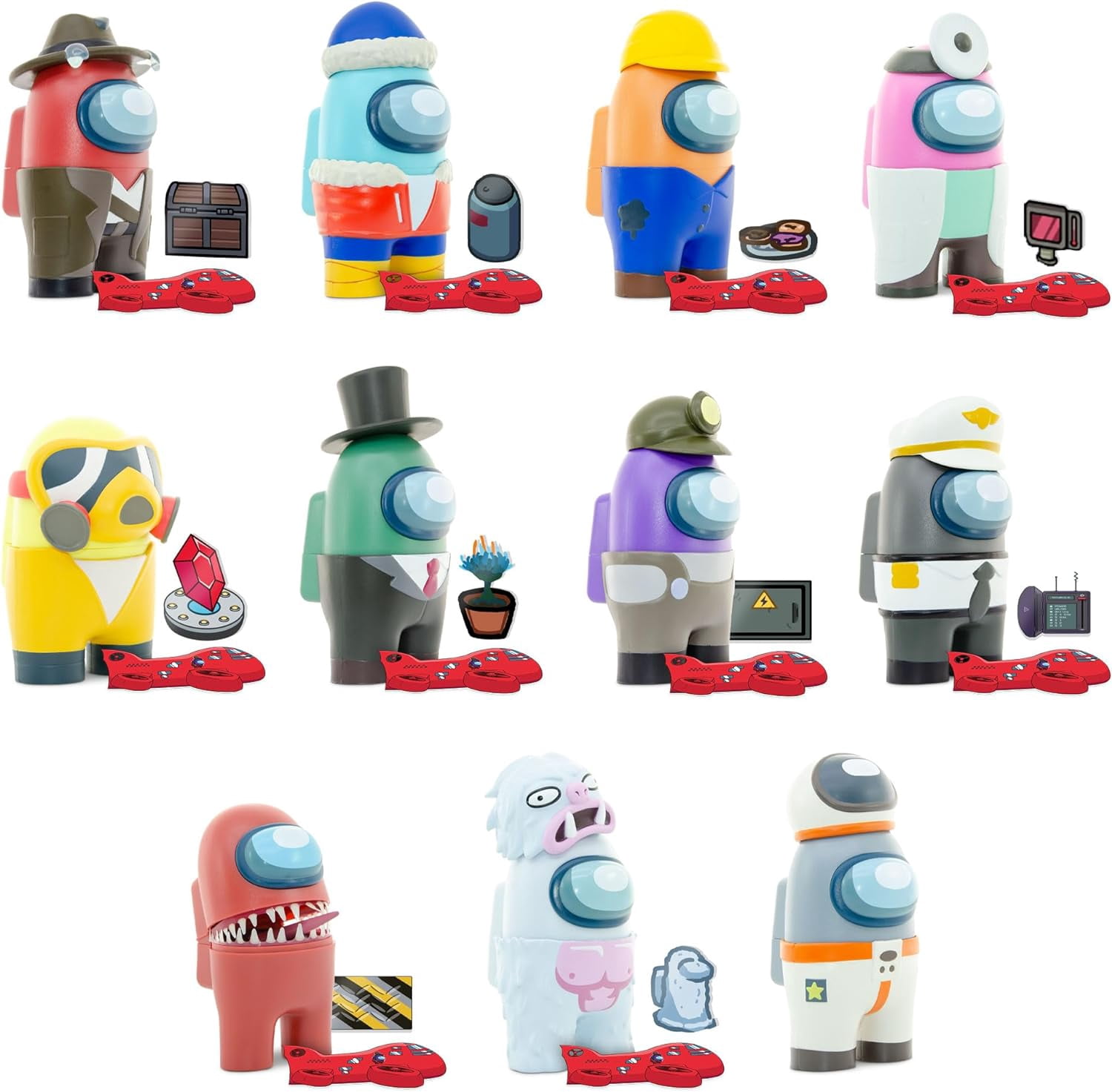 YuMe Among Us Mystery Capsules Collectible Kids Crewmate Action Figure, Multicolor, 2 Pack