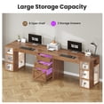 thumbnail image 4 of Farmhouse Two Person Computer Desk with 3 Drawers and Storage Shelves, 96.5" Long Home Office Desk, 4 of 7