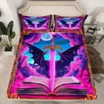 thumbnail image 2 of Homewish Wildlife Bat 4pcs Bed Sheets for Kids Children Teens,Magical Purple Lightsaber King Sheets,Gothic Style Super Cozy Sheet Set,Ultra Soft Home Decor, 2 of 7