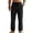 Black, variant on longantii Mens Linen Pants Lightweight Elastic Waist Drawstring Casual Pants Summer Loose Beach Pant Straight Leg Yoga Trouser with Pocket Army Green 3XL