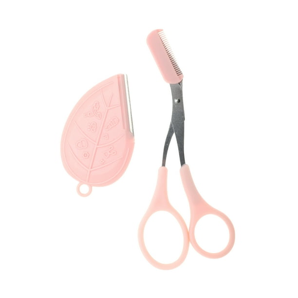 Tijeras de cejas multifuncionales ligeras de 1 juego Unique Bargains color rosa