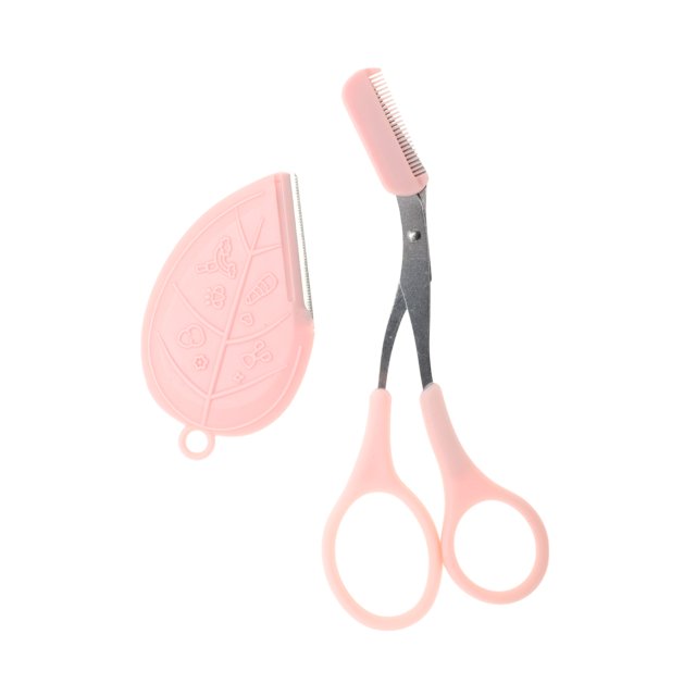 Tijeras de cejas multifuncionales ligeras de 1 juego Unique Bargains color rosa