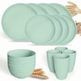 thumbnail image 4 of 16pcs Unbreakable Wheat Straw Dinnerware Sets, Lightweight Plates Cups And Bowls Sets, Dishwasher Microwave Safe, For RV Outdoor Camping, 4 of 5