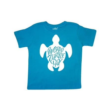 

Inktastic World Turtle Day with sea turtle in white Gift Toddler Boy or Toddler Girl T-Shirt