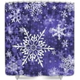 thumbnail image 4 of Christmas Snowflake Shower Curtain Set for Bathroom, Winter Purple Decorative Curtains, 72X84IN, 4 of 6