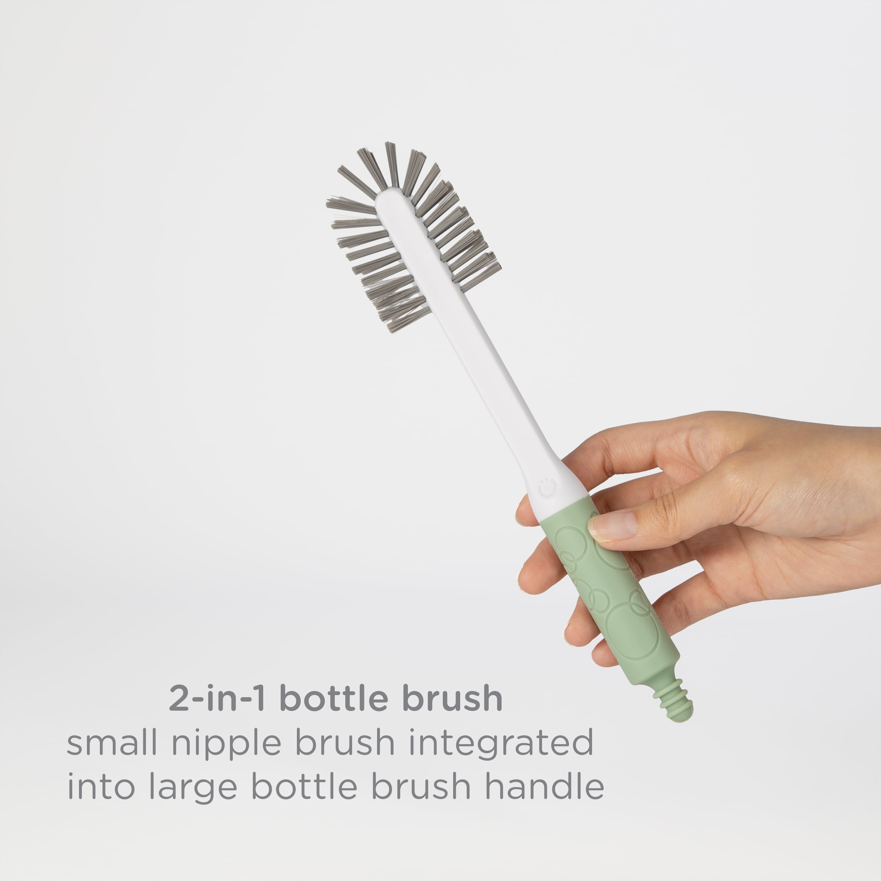 Ubbi On-the-Go Drying Rack and Brush Set, Includes Travel Case and Bottle Brush, Holds up to 8 Bottles, Sage