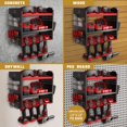 thumbnail image 4 of BUILTSTRONG Power Tool Organizer Wall Mount - 3-Tier Heavy-Duty Metal Hand Tool Storage Rack, Utility Racks, Drill Holder, PegBoard Side, & More - Ga, 4 of 7