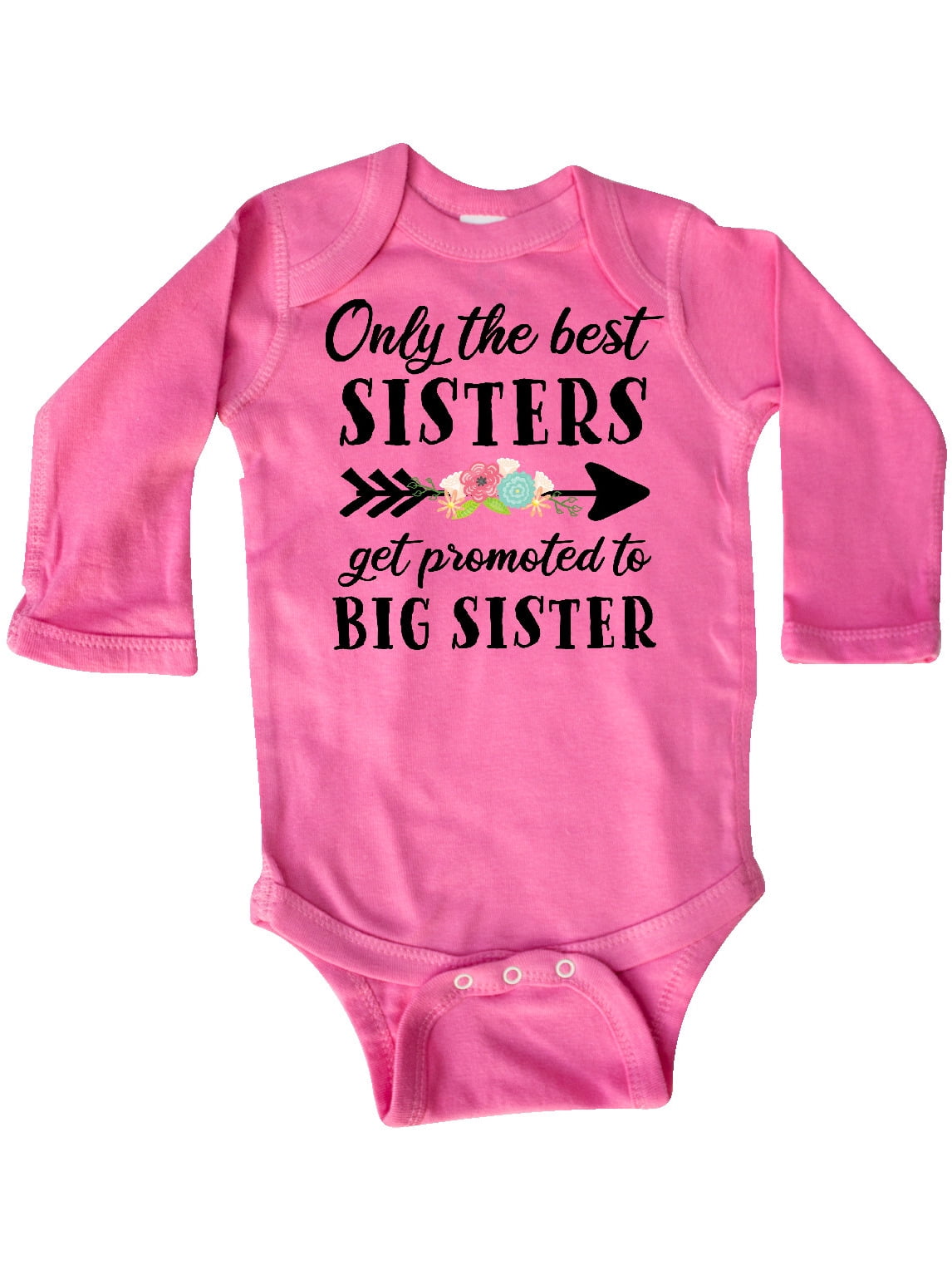 inktastic Only The Best Sisters Get Promoted to Big Sister Long Sleeve Creeper