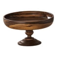thumbnail image 2 of Cesta de frutas de madera, cuenco decorativo con pedestal, organizador, plato de exhibición con base 23 cm x 13 cm, 2 of 7