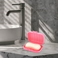 thumbnail image 2 of Unique Bargains 1 Pc Seal Large Soap Holder with Cover Pink Soap Holder for Bathroom 4.41"x3.07"x1.5", 2 of 6