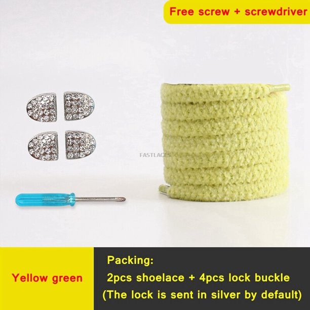 par de cordones elásticos planos de felpa sin atar cordones de zapatos con diamantes cierre de encaje cordones perezosos niños adultos zapatillas Unisex cuerdas para zapatosChina Gao Jinjia LED