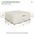 thumbnail image 2 of ULTCOVER Smart Selection Patio Furniture Cover Fits Tables up to 86" x 86" with 6 Chairs Waterproof Dustproof UV-Resistant Patio Table Cover,Beige, 2 of 6