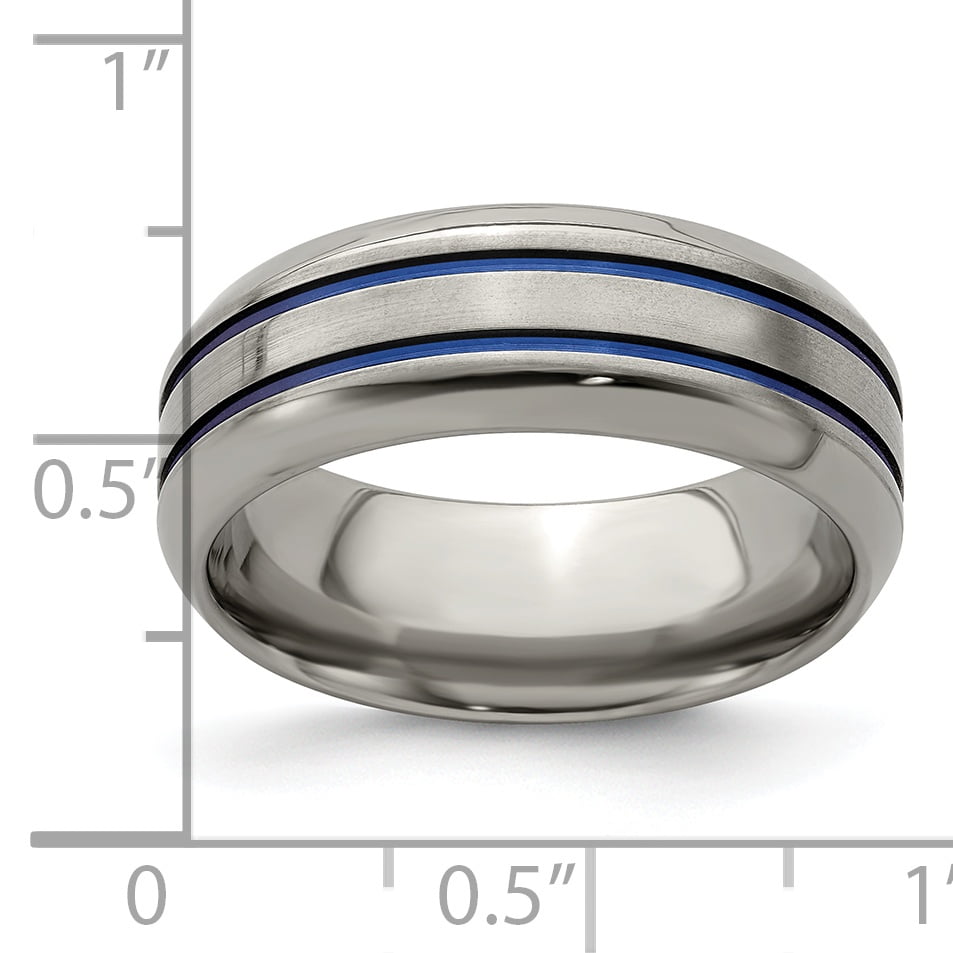 New Boxed Mens Classic 8mm Titanium Engagement Wedding Half Eternity Band
