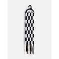 thumbnail image 4 of No Boundaries Women's Check Scarf with Fringe, Black Soot, 4 of 5