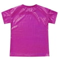 thumbnail image 4 of Alvivi Kids Girls Boys Sequin Hip Hop Jazz Disco Dance Shirt Athletic T-Shirt Tops Hot Pink 11-12, 4 of 7