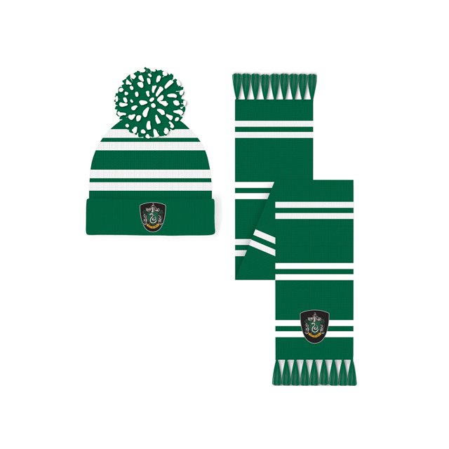 Harry Potter - Conjunto De Gorro y Bufanda Diseño Slytherin (Verde)