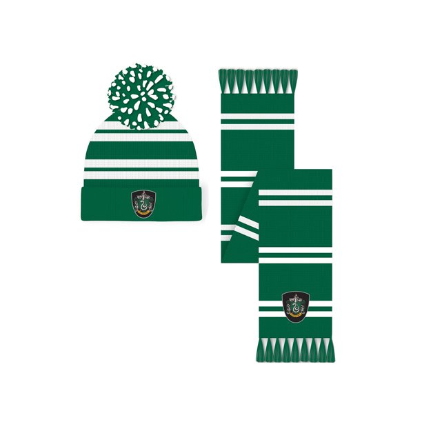 Harry Potter - Conjunto De Gorro y Bufanda Diseño Slytherin (Verde)