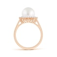thumbnail image 2 of ANGARA South Sea Cultured Pearl Ring with Floral Halo in 14K Rose Gold for Women | June Birthstone, Birthday, Anniversary, Jewelry Gift for Women | Pearl Ring, 2 of 8
