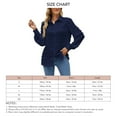 thumbnail image 3 of Dark Blue Polka Dot Puff Long Sleeve Shirt with Lapel and Single Breasted Style for Women - M, 3 of 6