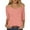 czb# Light Pink70, variant on CUZIBR Women'S Sublimation Casual Shirts 3/4 Sleeve Solid Color Tee Tops Classic Round Neck Loose Fit Oversized Cozy Breathable Pullover Blouse,Black,L