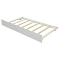 thumbnail image 6 of Veryke Solid Wood Platform Bed Frame with Trundle - Wood Slat Support - White, 6 of 9