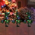 thumbnail image 5 of Solar Christmas Tree Outdoor Christmas Decorations, 28.34 in Solar Christmas Tree Garden Stake Lights, Waterproof Solar Christmas Lights for Yard Front Porch Pathway Grave Cemetery Decor, 5 of 7