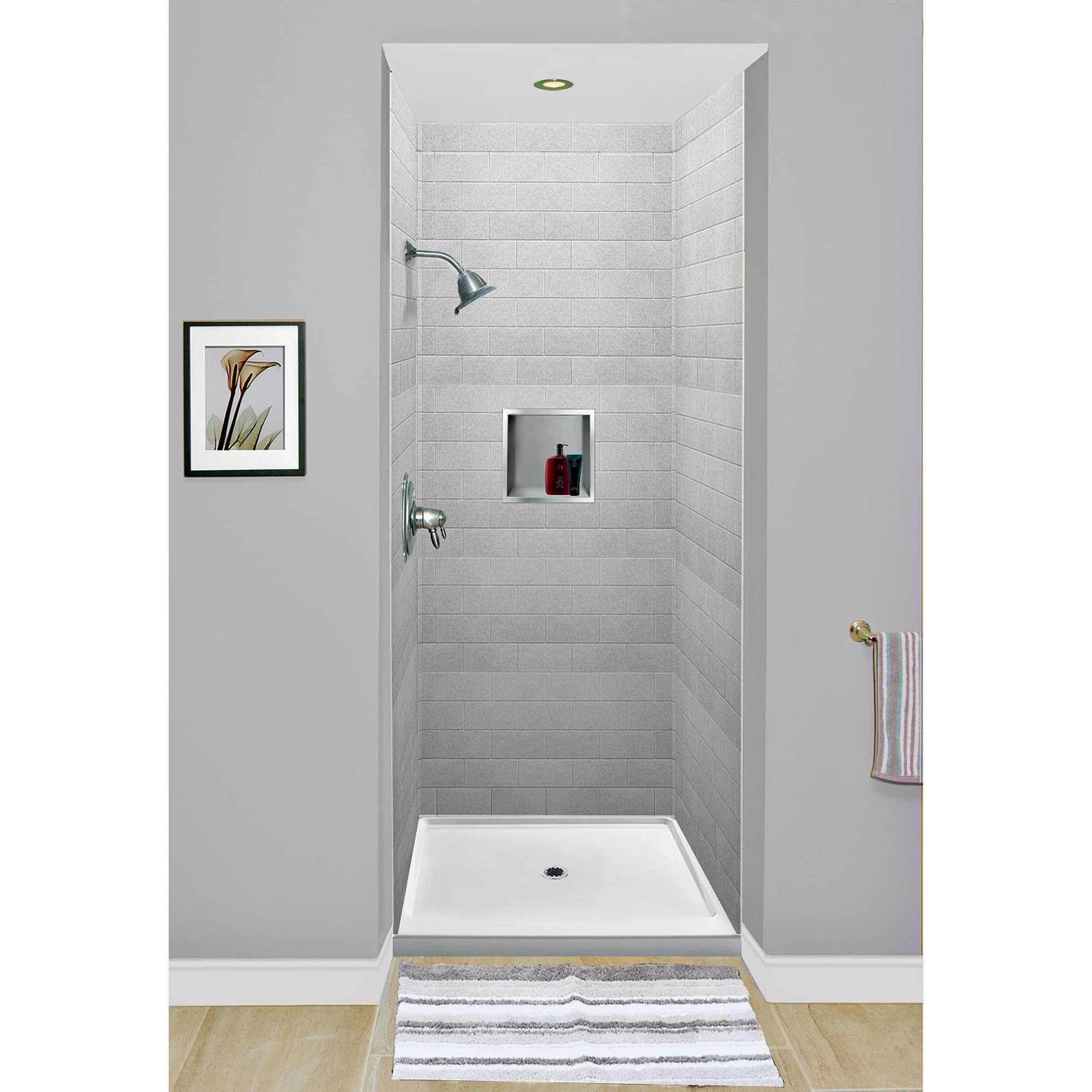 Transolid STH1414 14-in. Recessed Stainless Steel Shower Storage Pod, Stainless Steel